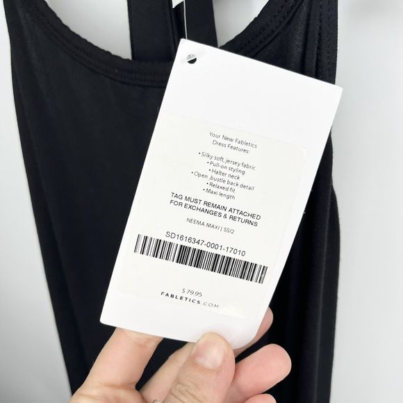 NWT Fabletics Black Racerback Neema Minimalist Maxi Tank Dress Women's Size S - Picture 5 of 10